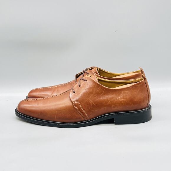 Cole Haan Shoes Men 9.5 Brown Leather Beckett Oxford Derby Dress Lace Up Vintage main image 9